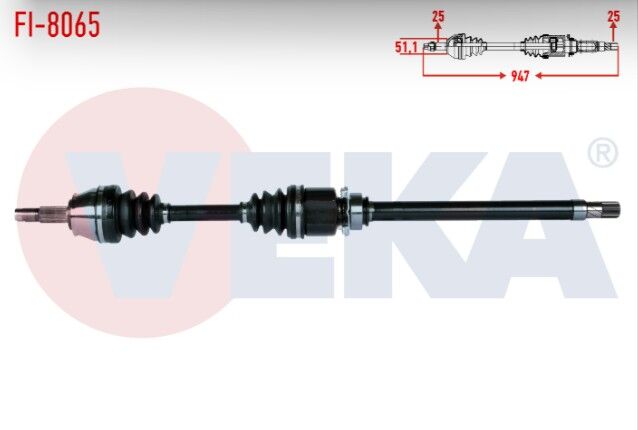 Fiat Linea 1.6 MJT 2007- / Grande Punto 1.3 MJT Euro 4 2005-2012 Komple Aks Sağ Ön Uzunluk 947mm