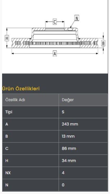 Linea 02- Fren Diski Ön (246-4) Frendi