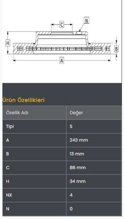 Linea 02- Fren Diski Ön (246-4) Frendi