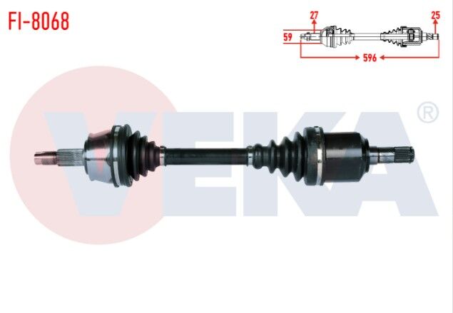 Fiat Doblo Maxi 1.6 MJT Uzunluk 596mm 2010- Komple Aks Sol Ön