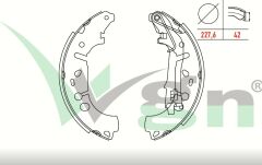 FIAT LINEA (323) 1.3 MJT YAPISTIRMA LEVYELI 227,6X42 mm 2007- FREN PABUC BALATA ARKA +1mm DAHA KALIN