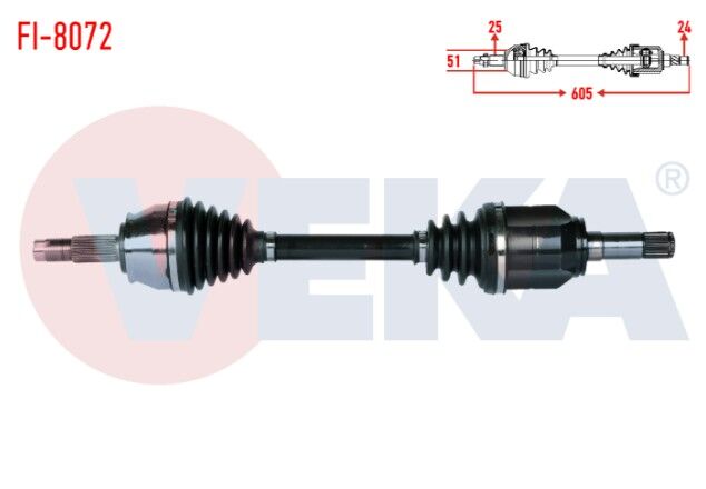 Fiat Fiorino (225) 1.3 MJT Euro 5 M-T Uzunluk 605mm 2013- Komple Aks Sol Ön