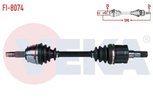 Fiat Fiorino (225) 1.3 MJT A-T Uzunluk 590 mm 2008-2013 Komple Aks Sol Ön