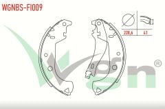 FIAT DOBLO (119,223) 1.2i LEVYELI 228,6X41 mm 2001-2010/ DOBLO 1.3 MJT 2001-2010/ DOBLO 1.9 JTD 2001-2010 FREN PABUC BALATA ARKA
