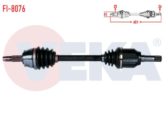 Fiat Egea 1.3 MJT M-T Uzunluk 651 mm 2015- Komple Aks Sol Ön