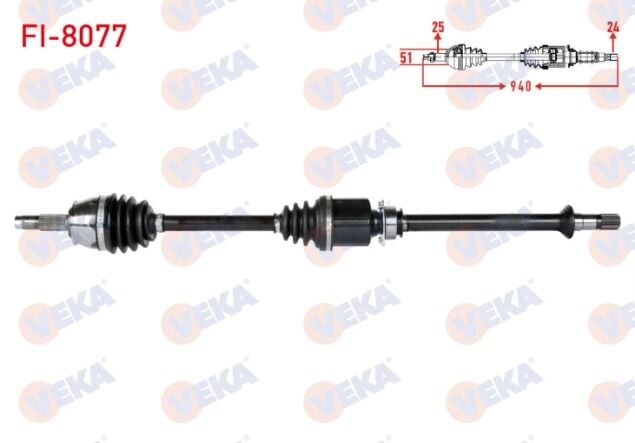 Fiat Egea 1.3 MJT M-T Uzunluk 953 mm 2015- Komple Aks Sağ Ön