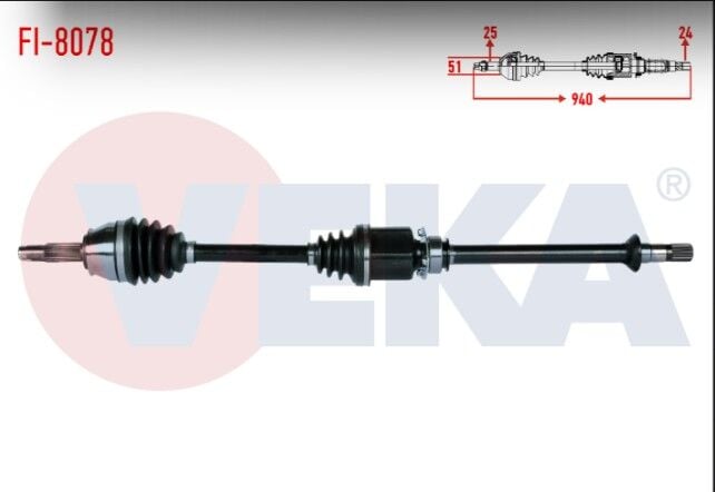 Fiat Doblo (119,123) 1.3 MJT M-T Uzunluk 940 mm 2005-2010 Komple Aks Sağ Ön