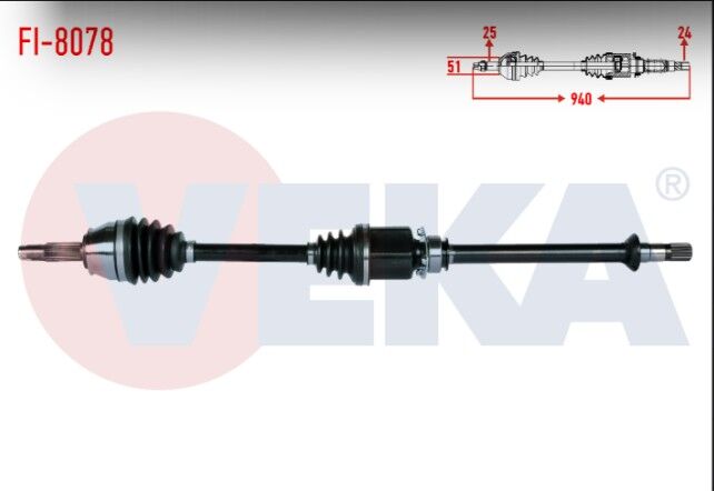 Fiat Doblo (119,123) 1.3 MJT M-T Uzunluk 940 mm 2005-2010 Komple Aks Sağ Ön