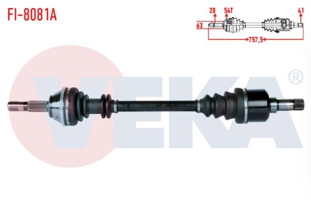 Fiat Ducato (230) 2.5 TDI Absli 54 Dış Uzunluk 757,50mm 1994-2002 Komple Aks Sol Ön