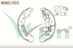 FIAT DOBLO (152,263) 1.6 MJT LEVYELI 254X57 mm 2010-/FIAT DOBLO 1.3 MJT 2010-/ FIAT DOBLO 1.9 MJT 2010-/ FIAT DOBLO MAXI 1.3 MJT 2010-/ FIAT DOBLO MAXI 1.6 MJT 2010- FREN PABUC BALATA ARKA