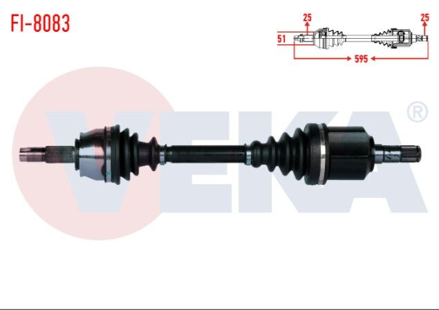Fiat Linea (323) 1.3 MJT Euro 5 M-T Uzunluk 595mm 2013- Komple Aks Sol Ön