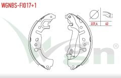 FIAT EGEA 1.3 MJT LEVYELI 227,4X42 mm 2015-/FIAT 500L 1.6 MJT 2012-/FIAT 500L 1.3 MJT 2012-/FIAT 500L 0.9 2012-/FIAT 500L 1.4 2012- FREN PAPUC BALATA ARKA +1mm DAHA KALIN