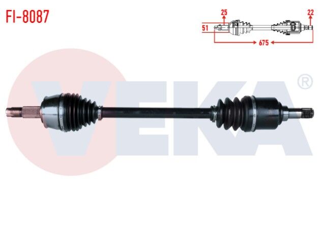 Fiat Egea 1.4 16v M-T Uzunluk 675mm 2015- Komple Aks Sol Ön