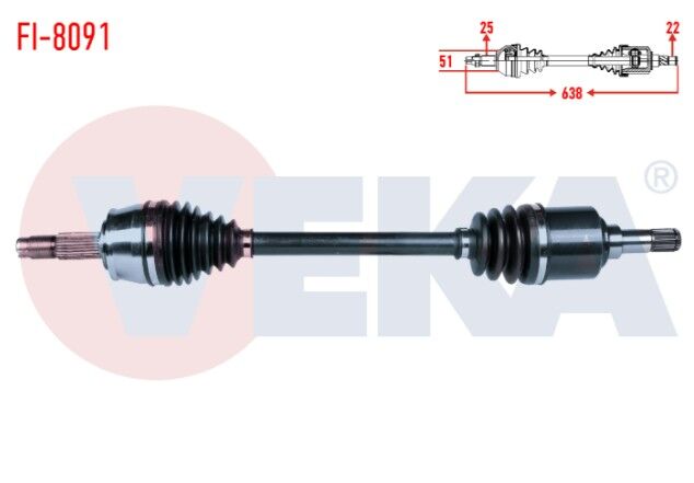 Fiat Stilo (192) 1.6 16v M-T Uzunluk 638mm 2001-2010 Komple Aks Sol Ön