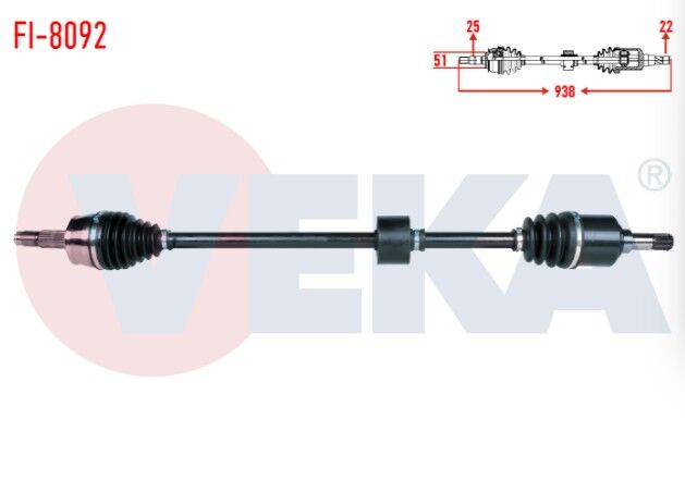 Fiat Stilo (192) 1.6 16v M-T Uzunluk 938mm 2001-2010 Komple Aks Sağ Ön