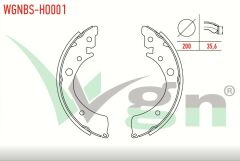 HONDA CIVIC VI 1.4i 200X35,6 mm 1995-2001/HONDA ACCORD III 1.6 LS 1985-1989/HONDA CIVIC VI 1.6i 1995-2001/HONDA ACCORD III 2.0i 16v- 1985-1989 FREN PABUC BALATA ARKA