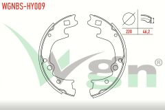 HYUNDAI H100 2.5 D KAMYONET 220X46,2 mm 1993-2004 FREN PABUC BALATA ARKA