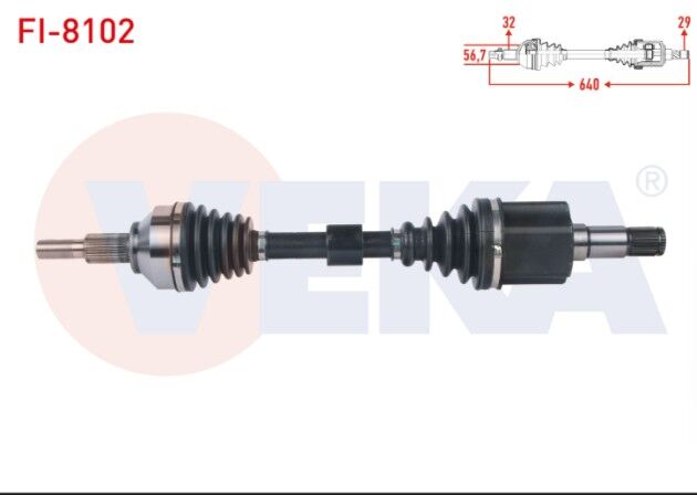 Fiat Freemont 2.0 MJT A-T 4X4 2011- Komple Aks Sol Ön Uzunluk 640mm