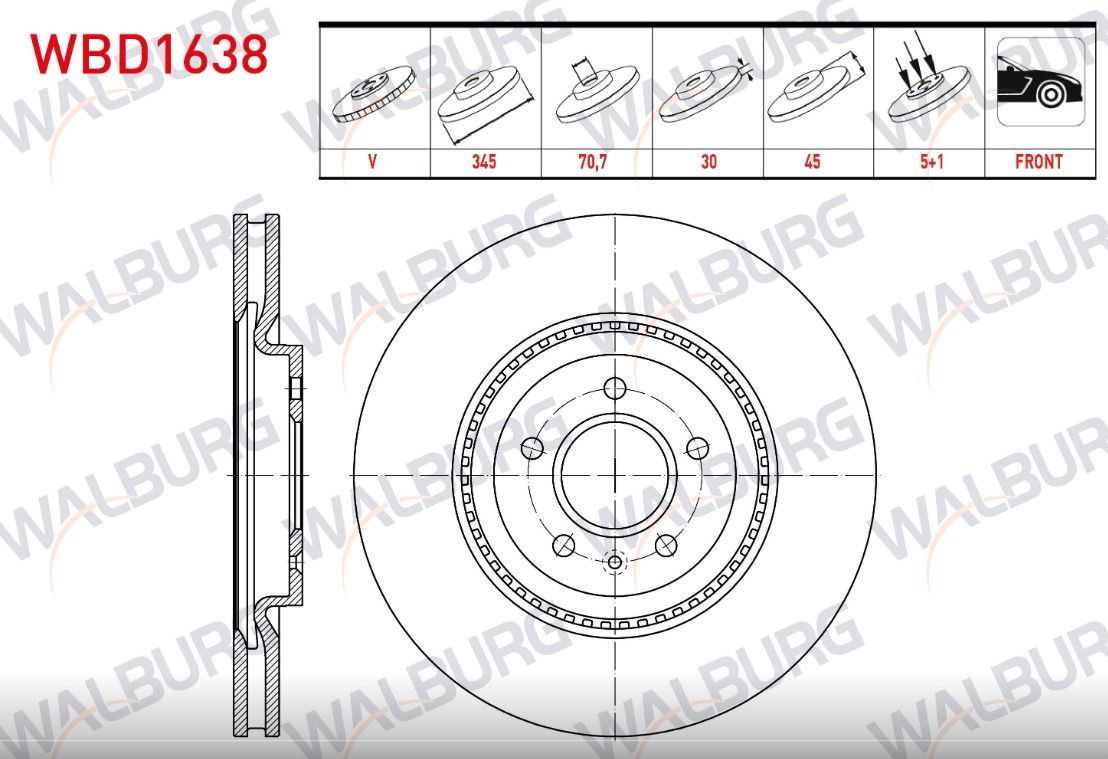 OPEL INSIGNIA B (Z18) 18 JANT 2017- FREN DISKI ON HAVALI 5 BJN 345X30X70,7X45