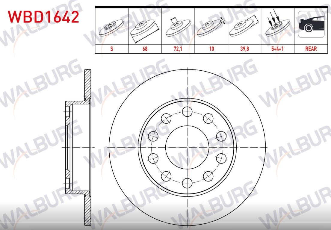 AUDI A4 (8E2) 2000-2004/ A4 (8EC) 2004-2008/ SEAT EXEO (3R2) 2008-2013 FREN DISKI ARKA DUZ 5 BJN 245X10X68X39,8