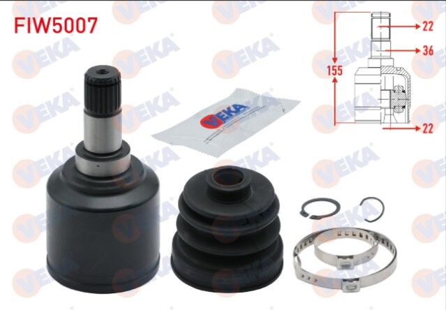 Fiat Linea (323) 1.4 22X22X36 Uzunluk 155mm 2007- Aks Kafası Sol-Sağ Ön İç