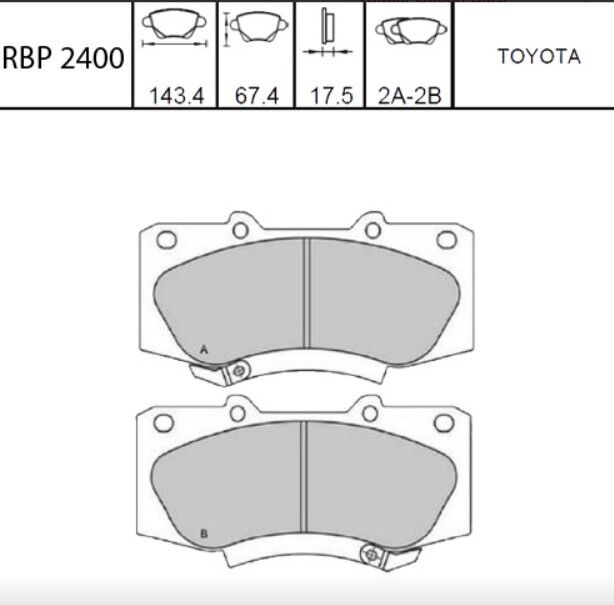 Hilux Vigo 4X4-4X2 2012- Ön Fren Balata
