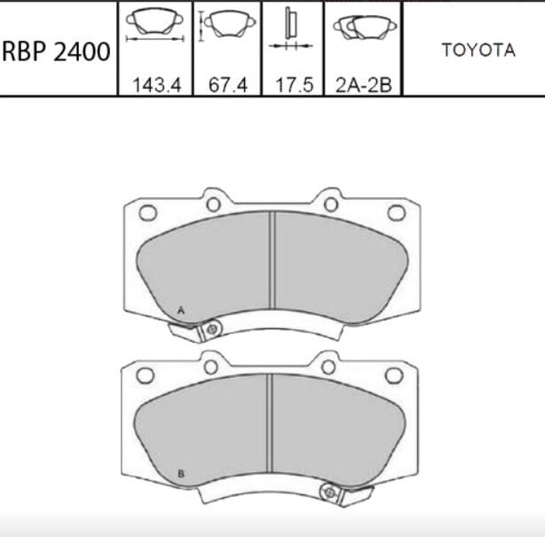 Hilux Vigo 4X4-4X2 2012- Ön Fren Balata
