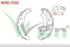 PEUGEOT 206 (2A/C) 1.4 HDI LEVYELI 180X30 mm 1998-2006/ PEUGEOT 206 (2A/C) 1.4i 16v- 1998-2006 FREN PABUC BALATA ARKA