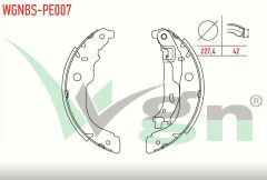 PEUGEOT 207 1.4 - 1.6 HDI LEVYELI 227,4X42 mm 2006-2012/C3 II 1.4 - 1.6 HDI 2009-2016/C3 II 1.4 2009-2016/C3 II 1.6 VTI 2009-2016/DS3 1.6 THP 2009-2013/DS3 1.6 EHDI 2009-2013 FREN PAPUC BALATA ARKA