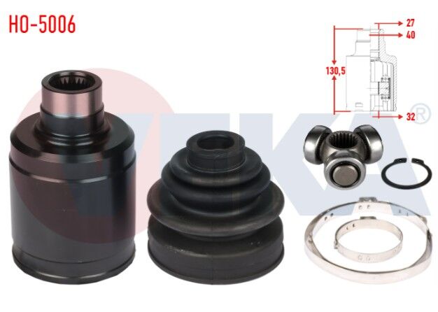 Honda Civic VI 1.6i 27X32X40 Uzunluk 130,50 mm 1995-2001 Aks Kafası Sol-Sağ Ön İç