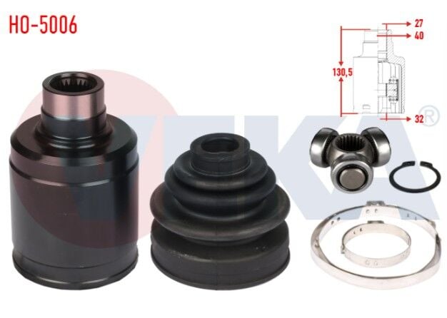 Honda Civic VI 1.6i 27X32X40 Uzunluk 130,50 mm 1995-2001 Aks Kafası Sol-Sağ Ön İç