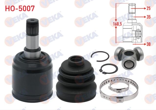 Honda Civic IV 1.4i 25X30X35 Uzunluk 160.5 mm 1987-1993 Aks Kafası Sol-Sağ Ön İç