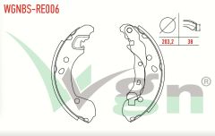 RENAULT CLIO III 1.5 DCI LEVYELI 203,2X38 mm 2005-2012/CLIO III 1.2i 16v- 2005-2012/MICRA 1.5 DCI- 2003-2010/NOTE 1.5 DCI- 2006-2013/NOTE 1.4i 16v- 2006-2013 FREN PABUC BALATA ARKA