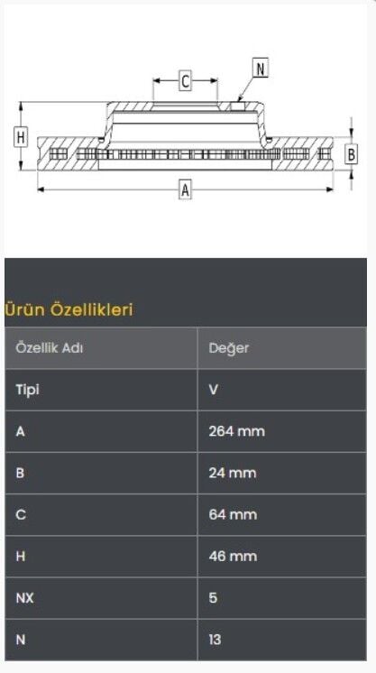 626 88-91 Fren Diski Ön (264-5)-Frendi
