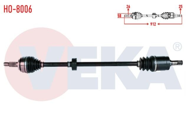 Honda Civic VIII 1.6 A-T Uzunluk 912mm 2005-2012 Komple Aks Sağ Ön