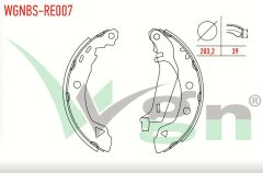 RENAULT R19 1.4 LEVYELI 203,2X39 mm 1988-2001/ R19 1.6 1988-2001/ R19 1.9 D- 1988-2001/ R19 1.8i 16v- 1988-2001/ R19 1.7 1988-2001 FREN PABUC BALATA ARKA