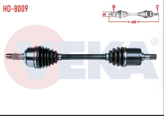 Honda CR-V III 2.0 I-VTEC A-T 2006-2012 Komple Aks Sol Ön Uzunluk 668mm