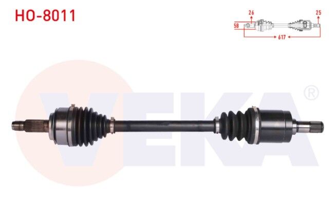 Honda Civic IX 1.6i 5 A-T Uzunluk 617 mm 2012-2016 Komple Aks Sol Ön