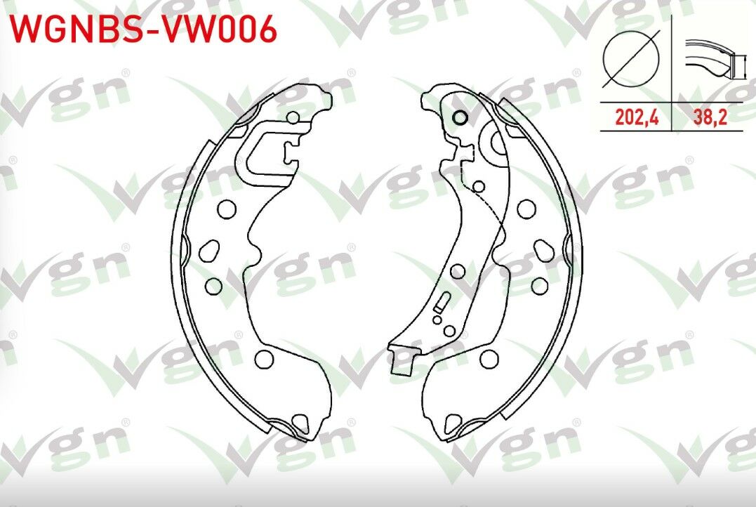 VOLKSWAGEN POLO (AW1) 2018-/ SEAT IBIZA V (KJ1) 2017- FREN PABUC BALATA ARKA LEVYELI 202,4X38,2mm