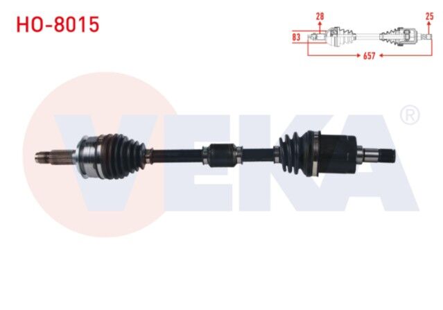 Honda Civic X (FC) 1.6i A/T Uzunluk 657 mm 2016- Komple Aks Sol Ön