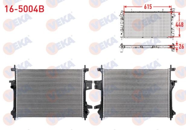 Chery Omoda 5 (T19C) / Tiggo 7 Pro (T1E) / Tiggo 8 Pro (T1D) 1.6 T-GDI 2022- Su Radyatörü Brazing (5mm FIN)