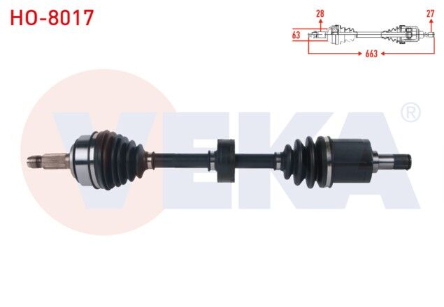 Honda CR-V II 2.0i A-T 2002-2006 Komple Aks Sol Ön Uzunluk 663mm