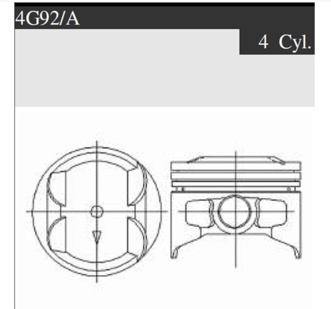 Mitsubishi Carisma 1.6L Piston Tk. 0,50 81,00mm 95-06 / Proton 1.6L 98-00 4G92/A Strong 24.45m