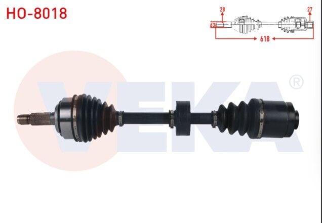 Honda CR-V II 2.0i A-T 2002-2006 Komple Aks Sağ Ön Uzunluk 618mm