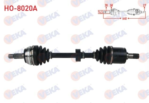 Honda CR-V I 2.0i 16v A-T/M-T 1995-2002 Komple Aks Sağ Ön Absli 50 Dış Uzunluk 640mm