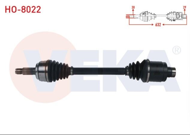 Honda CR-V IV 1.6i DTEC M-T 2012-2014 Komple Aks Sağ Ön Uzunluk 632mm