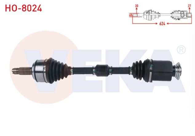 Honda HR-V (RU) 1.5 I-VTEC A-T 2016- Komple Aks Sağ Ön Uzunluk 624mm