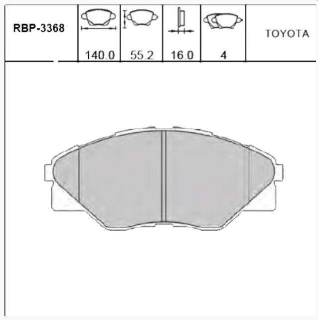 Hilux Vigo 4X2/4X4 11- Ön Fren Balata