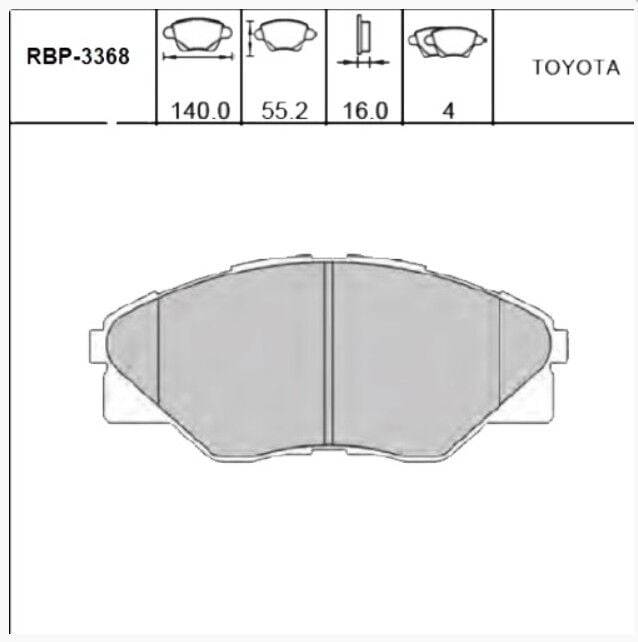 Hilux Vigo 4X2/4X4 11- Ön Fren Balata