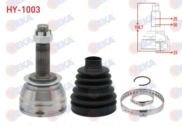 Hyundai Accent Era 1.5 CRDI 25X23X50 Uzunluk 159 mm 2006-2012 Aks Kafası Sol Ön Dış